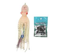 Dilwe Esca Artificiale per Polpo da Pesca, Noctilucence 180 G per la | TPE e Acciaio Inossidabile, Testina Spray per Inchiostro, Corpo Morbido Anti-, Attira la Cernia di Dentici Lingcod