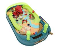 Dilwe Flipper, Flipper in Plastica a Tema Dinosauro con Funzioni di Regolazione della Pista, Gioco Interattivo Educativo per Bambini Dai 3 Anni in su, 19,8 X 12,4 X 6,1 Pollici