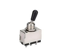 Dilwe - Interruttore a levetta a 3 vie, in metallo, con manopola in ottone nero, parte di ricambio per chitarra elettrica stile LP