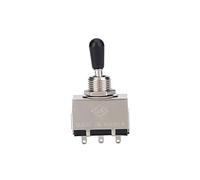 Dilwe Interruttore levetta 3 Vie per Chitarra,Selettore 3 Vie Chiuso in Metallo con pomello Punta in Ottone Nero Pezzo Ricambio per Chitarra elettrica Stile LP