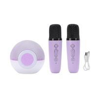 Dilwe Macchina per Karaoke Bluetooth 5.3 Portatile, Altoparlante Ricaricabile con 2 Microfoni Wireless, 5 Effetti Vocali e Luci Colorate (PURPLE)