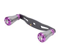 Dilwe Maniglia per Mulinello da Pesca da 95 Mm, Manopola di Ricambio in Metallo al Carbonio per la Pesca con Esche in Acqua Salata, con Impugnatura Intercambiabile per Mano Sinistra (Purple)