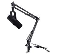 Dilwe Microfono da Gaming, Illuminazione RGB Dinamica con Doppia Interfaccia XLR USB C, Volume del Riverbero del Microfono Regolabile, Interruttore Mute Integrato, Jack per Cuffie da (BLACK)