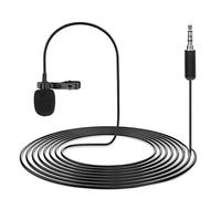 Dilwe Microfono Lavalier da 3,5 Mm, Clip da 1,5 M Sul Microfono Lavalier con Condensatore Omnidirezionale, Mini Microfono Portatile con Clip a Collare per Interviste,