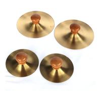 Dilwe Mini Piatti da Dito da 2 Pezzi da 2,75 Pollici, con Manici in Legno | Corpo per Percussioni in Rame, Allenamento Ritmico, Performance Dal Vivo di Danza del Ventre, per Principianti
