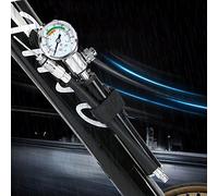 Dilwe Mini Pompa Aria in Alluminio con Manometro per Bicicletta, 88 PSI Pompa da Bicicletta Portatile Adatto per Presta & Schrader, Supporto Staffa, Accessorio per Tubi(Nero)