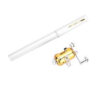 Dilwe Mini Telescopico a Canna da Pesca a Canna da Pesca da 21 Cm Pieghevole a Dimensioni di Penna con Bobina di Rotazione in Plastica ST5 P (Silver)