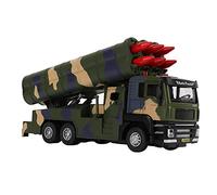 Dilwe Modello di Veicolo Militare a Razzo 1/50, Lancio di Razzi Sollevabile, Alluminio Premium + ABS, Auto Giocattolo a Razzo a Trazione Posteriore con Suono e LED, di Decorazione