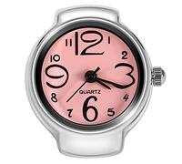 Dilwe Orologio ad Anello per Unisex,Orologio con Anello da Dito,Orologi al Quarzo,8 Colori alla Moda al Quarzo Analogico con Cinturino Tondo(Rosa)