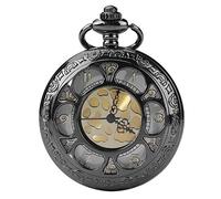 Dilwe Orologio da Taschino, Movimento al Quarzo Analogico Classico Motivo Floreale Svuotato Rotondo con Catena