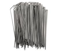 Dilwe Paletti da Giardino a Forma di U Perni Resistenti Alla Ruggine per Fissare la Barriera Contro le Erbacce e il Manto Erboso, Confezione da 100, 4x10 Cm (Rugosità 3 mm/0,12 poll)