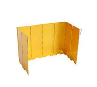 Dilwe Parabrezza per Fornello Pieghevole, Paravento in Acciaio Inossidabile a 8 Piastre per Fornello da Campeggio con Scatola di Immagazzinaggio, Lega di Alluminio Leggera per Cucinare (YELLOW)