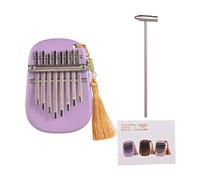 Dilwe Piano Mini Pollice, Pianoforte per Pollice Kalimba, Strumento Musicale Portatile Mini 8 Tasti con Martello di Chiavi di Nota Incisa, per la Festa di Campeggio da Viaggio per Principianti per