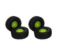 Dilwe Pneumatici, Set di Ruote RC in Plastica e Gomma da 1,9 Pollici per La Sostituzione Auto All Terreno in Scala 1/10, Durevole e Facile Da Installare (Green)