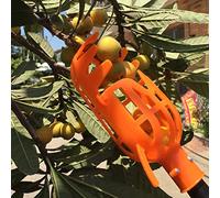 Dilwe Raccoglitrice di Frutta in Plastica, Strumento di Raccolta con Funzioni di Facile Utilizzo, Design con Denti Ad Anello per Frutteto e Fattoria, 7,87 X 4,13 X 3,14 Pollici (Orange)