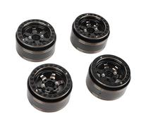 Dilwe RC BEADLOCK RUOLI, BRASSIONE 1.9in, Elettroforesi Nera, 4pc con Auto Modello 1/10 Compatibile