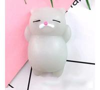 Dilwe Riduzione dei Giocattoli di Animali Stressanti Portatili PVC Morbido per Pulizia, Orso di Ghiaccio -squeep Giocattoli (Gatto grigio)