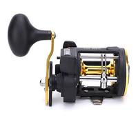 Dilwe Ruota da Pesca per Barca Resistente con Contatore Potente Mulinello da Pesca con Freno a Tamburo 2 + 1 Cuscinetti Rapporto di Trasmissione 6.0: 1 per gli Appassionati di Oro +