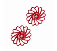 Dilwe Ruota Posteriore per Bicicletta in Lega Resistente con Puleggia in Ceramica, 2 Pezzi Rossoargentoblu 11T/13T per Ciclisti a velocità 7/8/9/10 (13T)