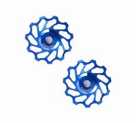 Dilwe Ruota Posteriore per Bicicletta in Lega Resistente con Puleggia in Ceramica, 2 Pezzi Rossoargentoblu 11T/13T per Ciclisti a velocità 7/8/9/10 (11T)