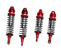 Dilwe Set di 2 Paia di Ammortizzatori per Auto RC, Kit di Ammortizzatori Anteriori e Posteriori in Lega di Alluminio con Smorzamento per Cingolati RC 4x4 in 1/10 (argento rosso)