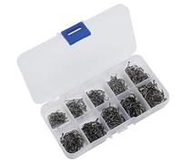 Dilwe Set di Ami da Pesca, Assortimento di Ami in Acciaio Al Carbonio con Design Speciale a Ardiglione, 500 Pezzi in Scatola di Immagazzinaggio di 10 Dimensioni, a Cerchio Singolo per la Pesca in