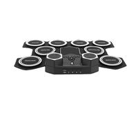 Dilwe Set di Batteria Elettronica, Kit Pad per Esercitazione in Silicone MIDI USB con Doppi Altoparlanti, Bluetooth e Batteria Ricaricabile per Home Studio