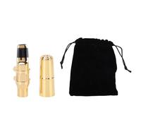 Dilwe Set di Bocchetto di Sassofono Alto, Bocchino in Metallo Oro Lucido C6 + Cap + Clip