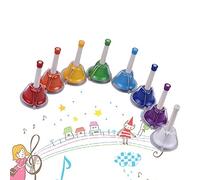 Dilwe Set di Campanelle Diatoniche in Metallo a 8 Note, Campanelle a Percussione Accordate Colorate con Manico in Plastica per L'apprendimento Musicale dei Bambini, Feste, Coro della