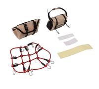 Dilwe Set di Decorazioni per Simulazione RC, Accessori per Decorazioni per Simulazione RC Borsa per Bagagli a Rete per Bagagli sul Tetto per 1/18 TRX4M (Rosso)