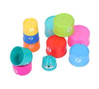 Dilwe Set di Giocattoli per Il Bagnetto con Tazze impilabili: Set di Giocattoli per Costruire Il Bambino con Colori Vivaci, Educazione Precoce, capacità Motorie complesse: per Neonati e Bambini