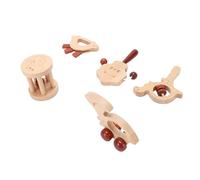 Dilwe Set di Sonagli in Legno per Bambini, 5 Pezzi con Campanello e Clacker | Suoni vari per afferrare il gioco, Borsa per riporre i pannolini, Gioco sensoriale infantile con gli operatori sanitari
