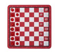 Dilwe Set Scacchi in Plastica Trasparente, 9,4in Legno Pieghevole (#2) | gioco della dama, tavola solida da 24 cm, pezzi del re trasparenti da 49 mm, apprendimento strategico per la scuola,