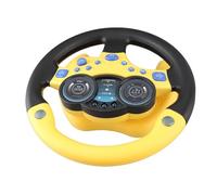 Dilwe Simulazione Volante Giocattolo Plastica Imitazione di Guida Giocattolo con Base Alimentato a Batteria Gioco Interattivo per la Prima Infanzia per Bambini Viaggio a Casa Compleanno (Yellow)