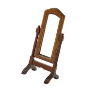 Dilwe Specchio da Terra per Casa delle Bambole in Scala 1:12, Supporto in | Decorazione della stanza in miniatura, base di supporto divisa senza installazione adesiva, dettagli vintage intagliati per