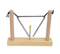 Dilwe Strumento Triangolare a Percussione Manuale, Struttura in Legno con Percussore per Spettacoli Musicali e Decorazione della Stanza