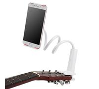 Dilwe Supporto per Telefono per Chitarra, Supporto Universale per Smartphone Regolabile, Struttura in Plastica e Metallo, Design Ruotabile per l'apprendimento e la Pratica della Musica (WHITE)