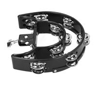 Dilwe Tamburello Doppia Jingles in Metallo Percussioni Tenute in Mano Tamburelli a Mezza Luna Strumento Musicale per Bambini Adulti Party