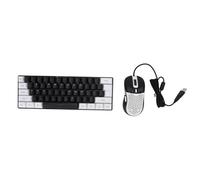 Dilwe Tastiera da Gioco Illuminata RGB con Set Mouse per Tablet Laptop, Tastiera Meccanica, Design Ergonomico, Cablata per Giocatori e Impiegati (Cornice bianca centrale nera)