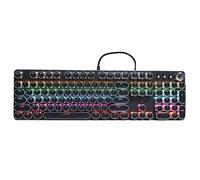 Dilwe Tastiera da gioco meccanica a grandezza naturale, 104 tasti Tastiera elettrolitica stile retrò, Tastiera USB cablata retroilluminata per PC Gamer Computer Laptop