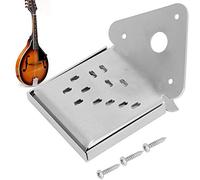 Dilwe Tavola per Cavi per Mandolino, Tipo Piegato in Acciaio con Copertura Rimovibile per Chitarra Elettrica, Mandolino 8 10 o 12 Corde con estremità Ad Anello (QB12 colore cromo con fiori)