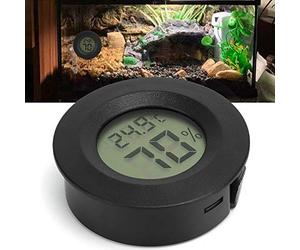 Dilwe Termometro Igrometro Digitale per Rettili a Forma Rotonda Ad Alta Precisione per la Casa delle Lucertole