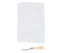 Dilwe Tessuto a Rete per Maglieria per Tappeti, Kit di Strumenti per Tessitura in Fibra di Vetro per Realizzare Cuscini e Arazzi a Casa (Tela a rete 50 cm + uncinetto con manico in legno)