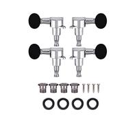 Dilwe Tuning Pioli per Ukulele 2L2R Ingranaggio Chiusa Accordatori d'Argento Testa di Macchina Nera in Lega di Zinco