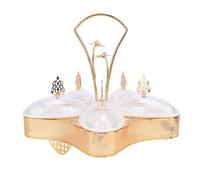 Dilwe Vassoio da Portata con Coperchio e Maniglia, Piatto per Snack Diviso in 5 Scomparti per Intrattenimenti, Picnic e Viaggi