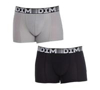 DIM Boxer 3D Flex Air Traspirabilità Uomo x2, Nero/Grigio Perla, L