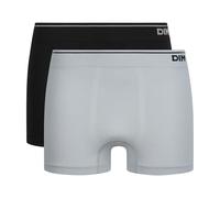 Dim Boxer Seamless Coton X2, Nero/Grigio Cielo, L (Pacco da 2) Uomo