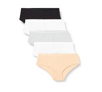 DIM Boxer da donna set di 5 | Les Pockets Ecodim Soft Touch | Cotton Stretch | Extra Flat Finishes | Everyday Comfort | Multicolore, Nero/bianco/grigio/bianco, L