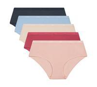 Dim Boxer da Donna Set di 5 | Les Pockets Ecodim Soft Touch | Cotton Stretch | Extra Flat Finishes | Everyday Comfort | Multicolore, RSE Baller/SIL/BGE/Bl Che/Gr gra, M