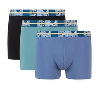 DIM Boxer in Cotone Elasticizzato Powerful Uomo x3, Blu Giacinto/Verde Viride/Nero, XL